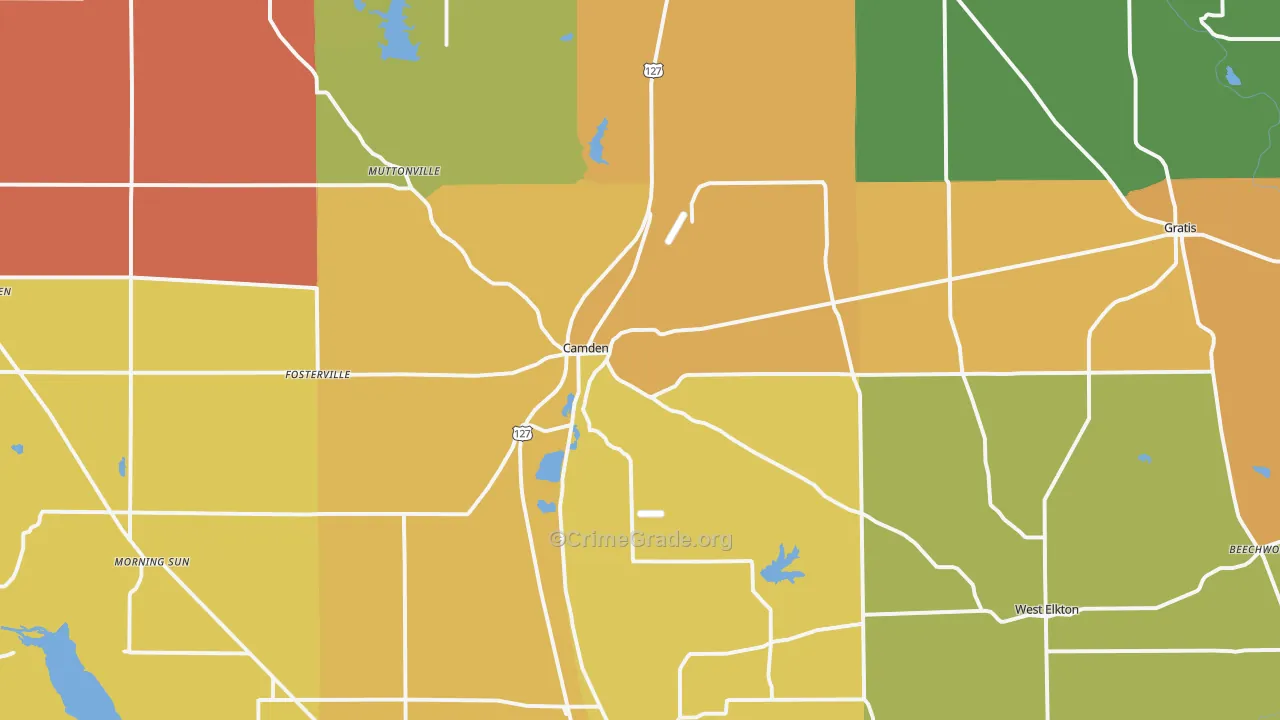 Camden, OH Map of Murder Rates