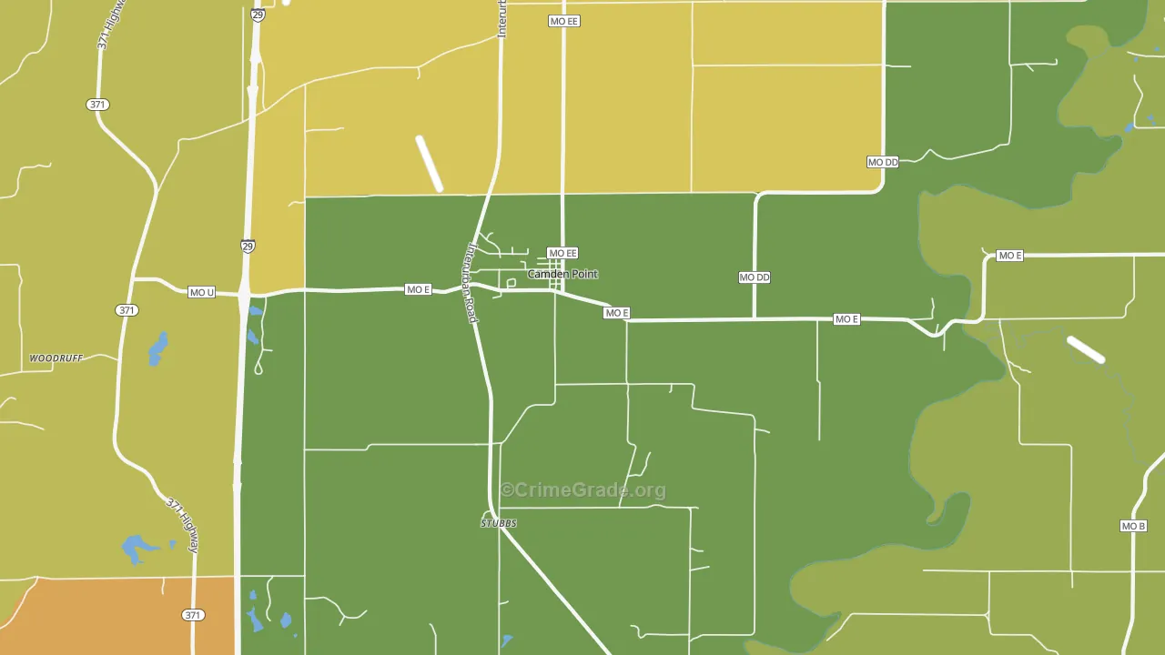 Camden Point, MO Map of Murder Rates