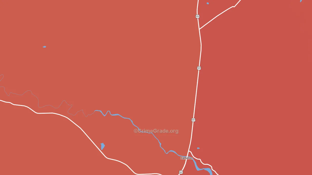 Cameron, AZ Map of Murder Rates