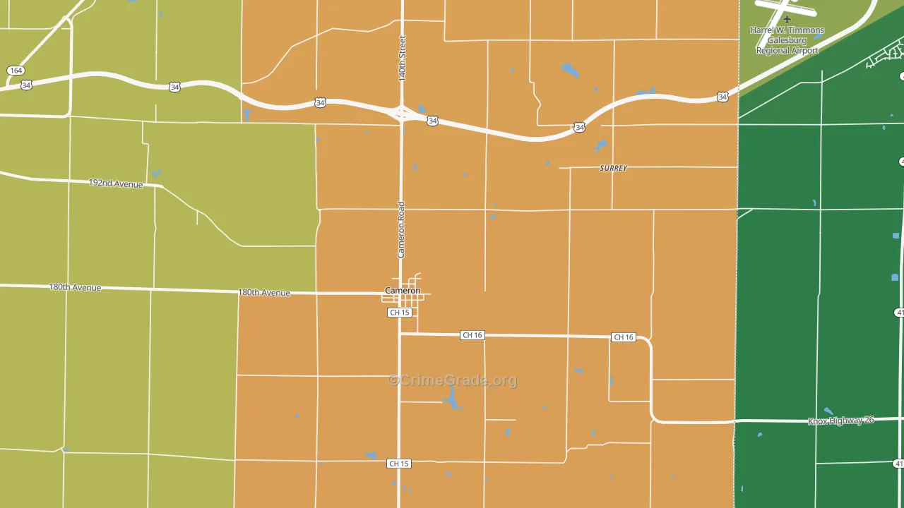 Cameron, IL Map of Murder Rates