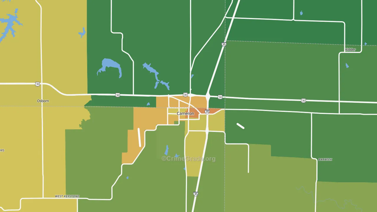 Cameron, MO Map of Murder Rates