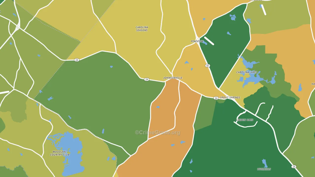 Cameron, NC Map of Murder Rates