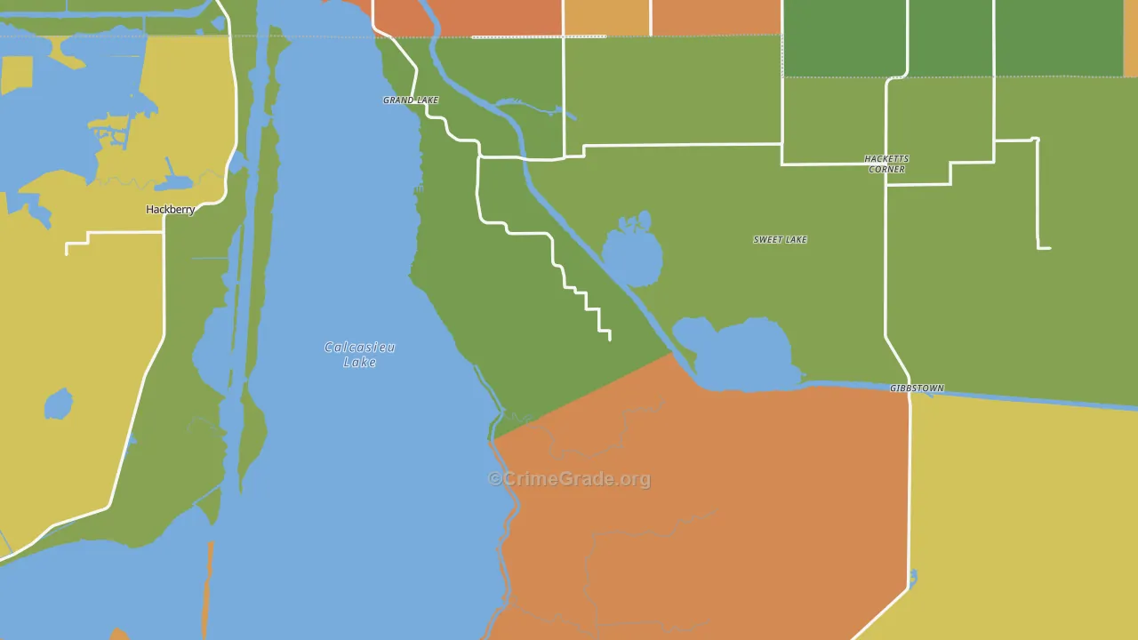 Cameron Parish, LA Map of Murder Rates