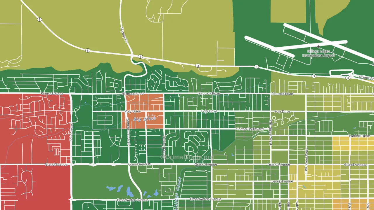 Cameron Park, Billings, MT Map of Murder Rates