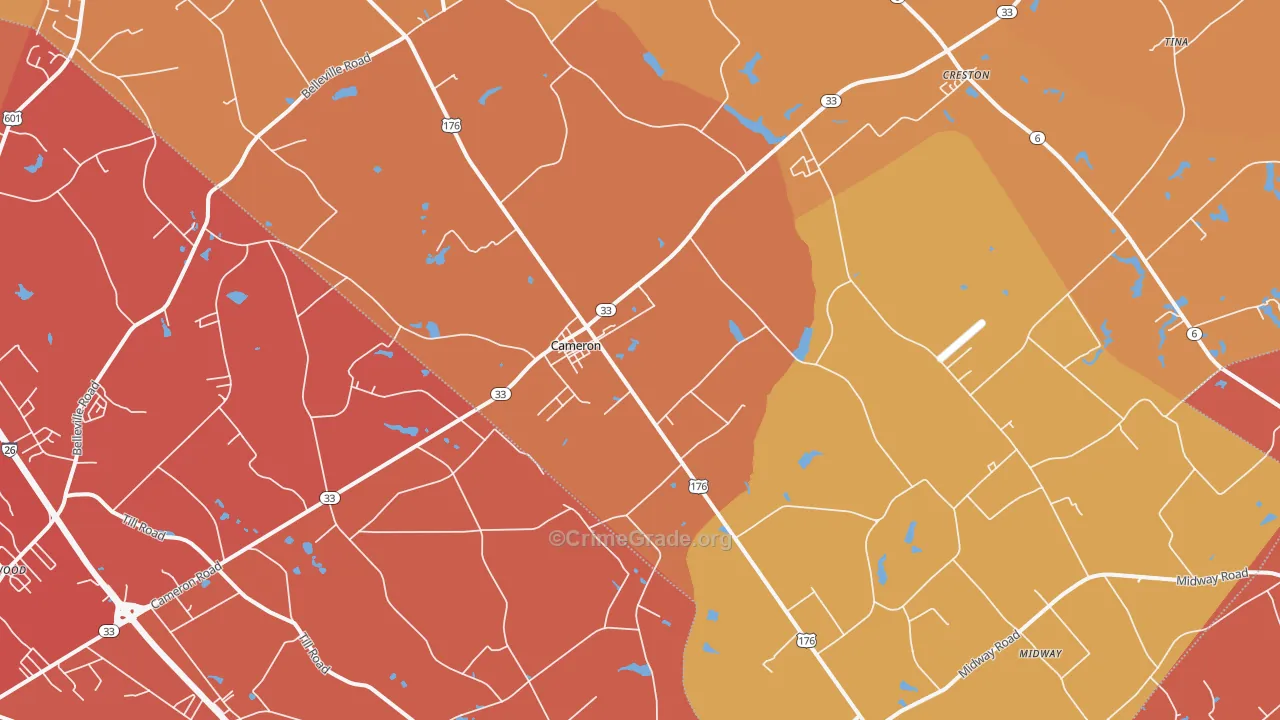 Cameron, SC Map of Murder Rates