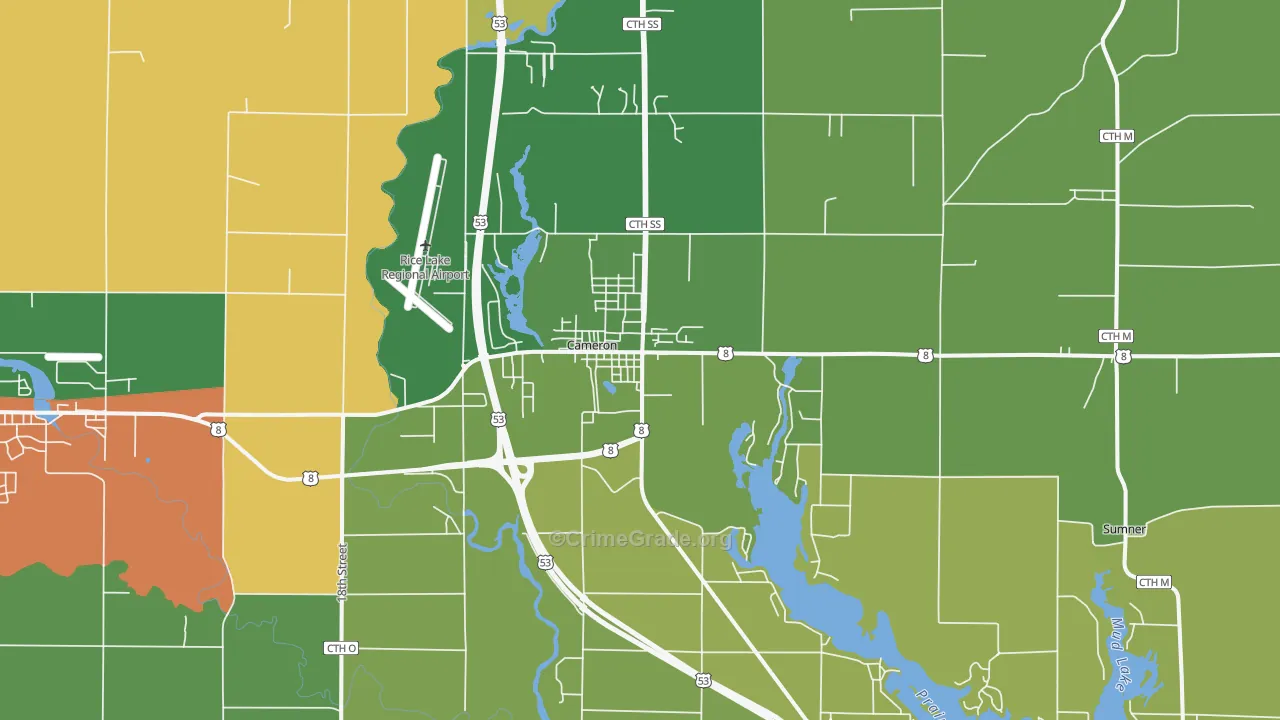 Cameron, WI Map of Murder Rates