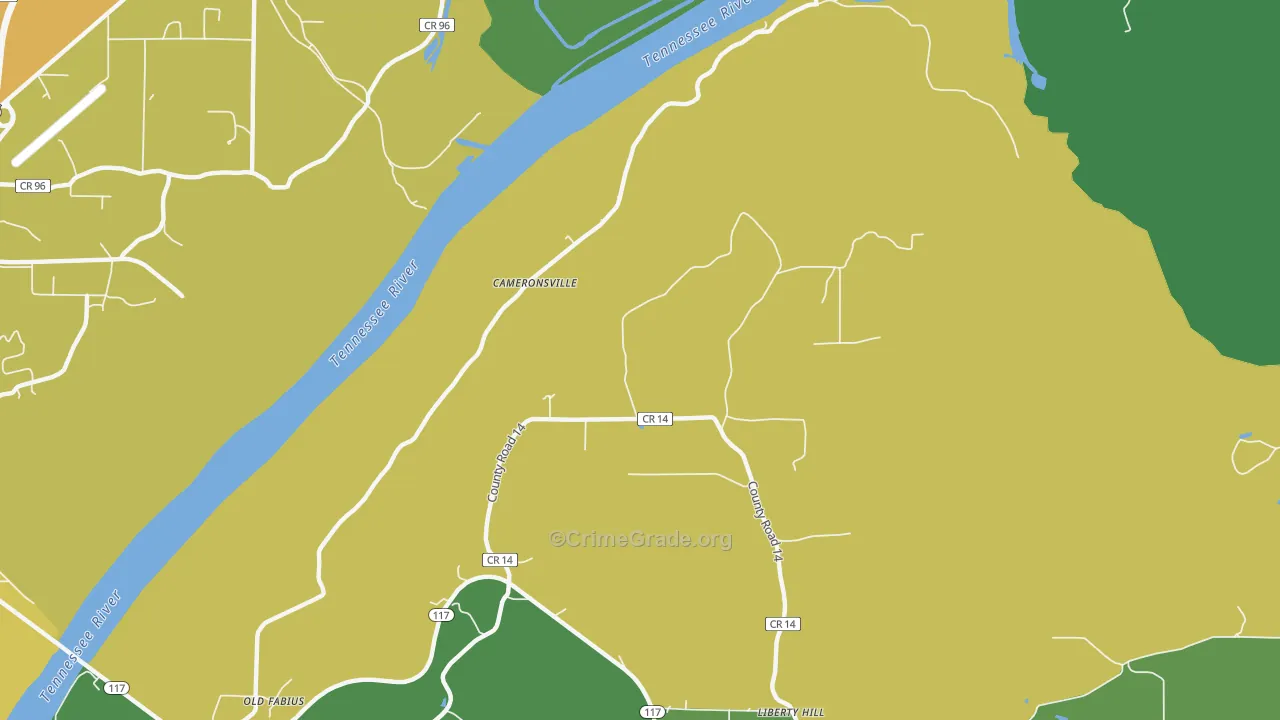 Cameronsville, AL Map of Murder Rates