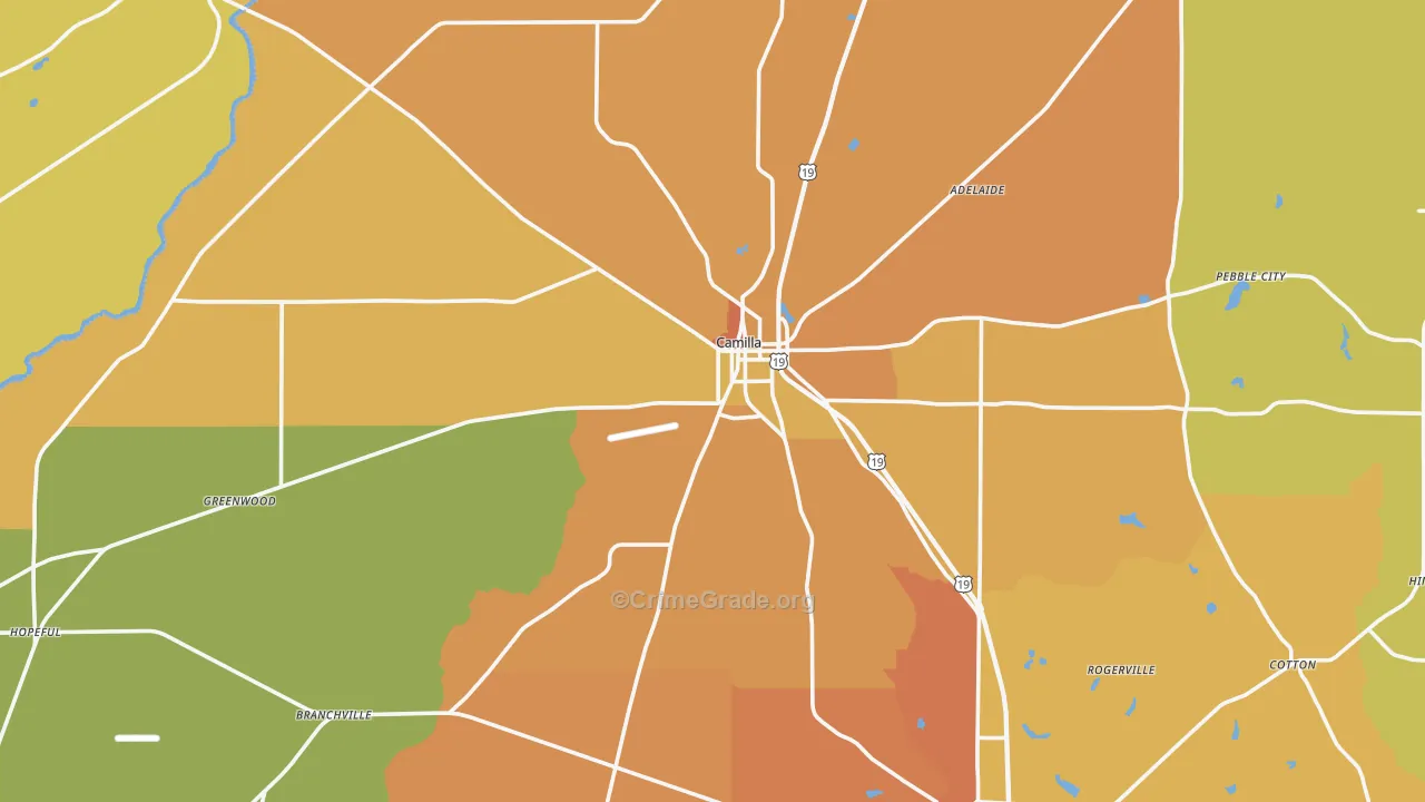 Camilla, GA Map of Murder Rates