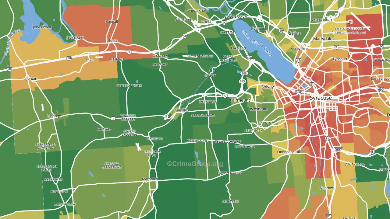 Camillus, NY Map of Murder Rates