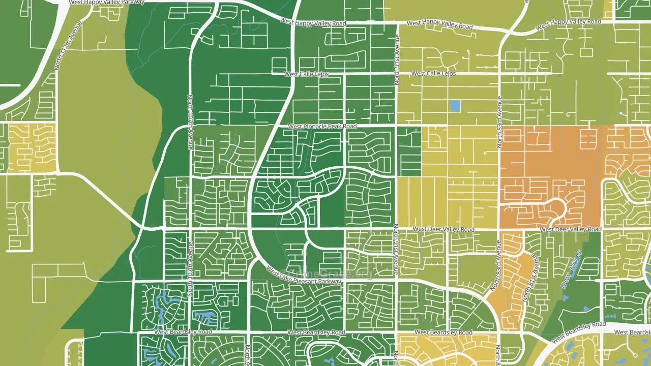 Camino Lago, Phoenix, AZ Map of Murder Rates