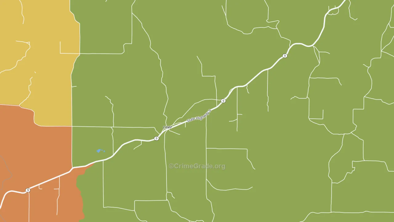 Camp, AR Map of Murder Rates