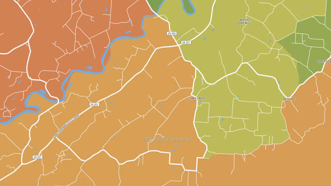 Camp Creek, TN Map of Murder Rates