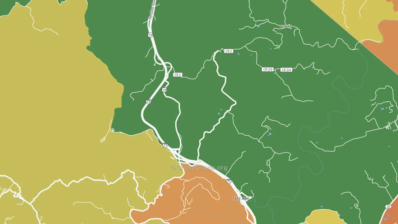 Camp Creek, WV Map of Murder Rates