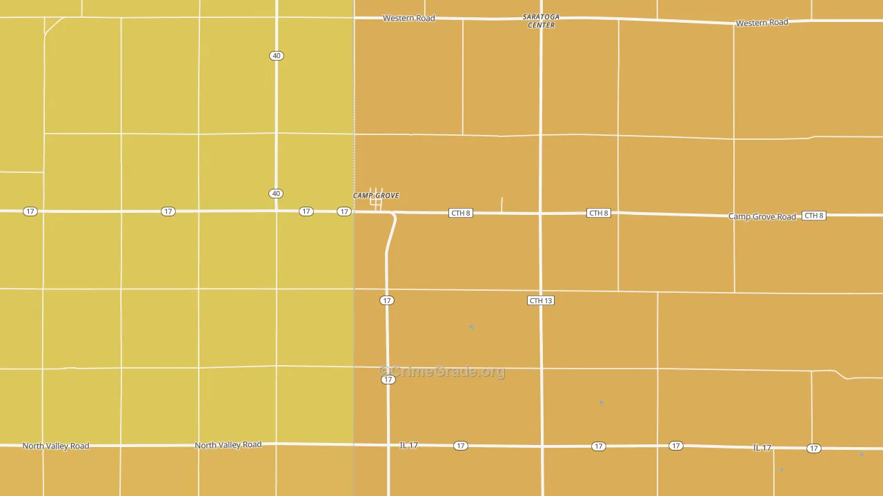 Camp Grove, IL Map of Murder Rates