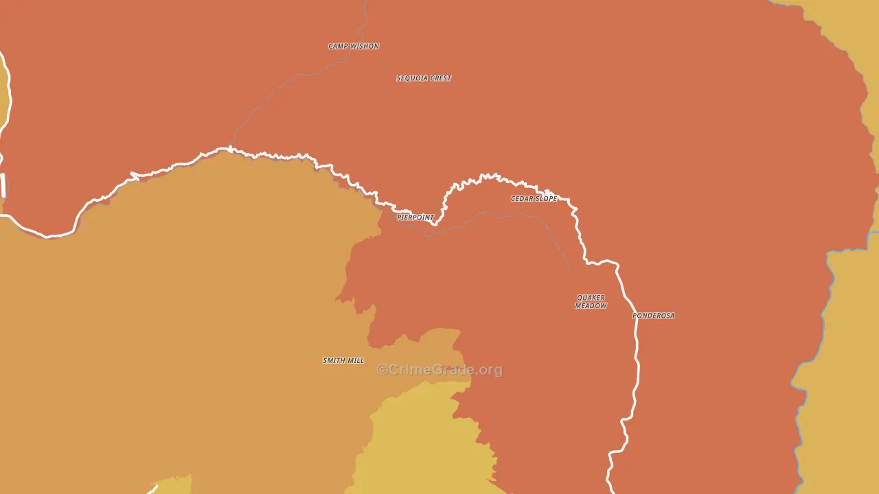 Camp Nelson, CA Map of Murder Rates