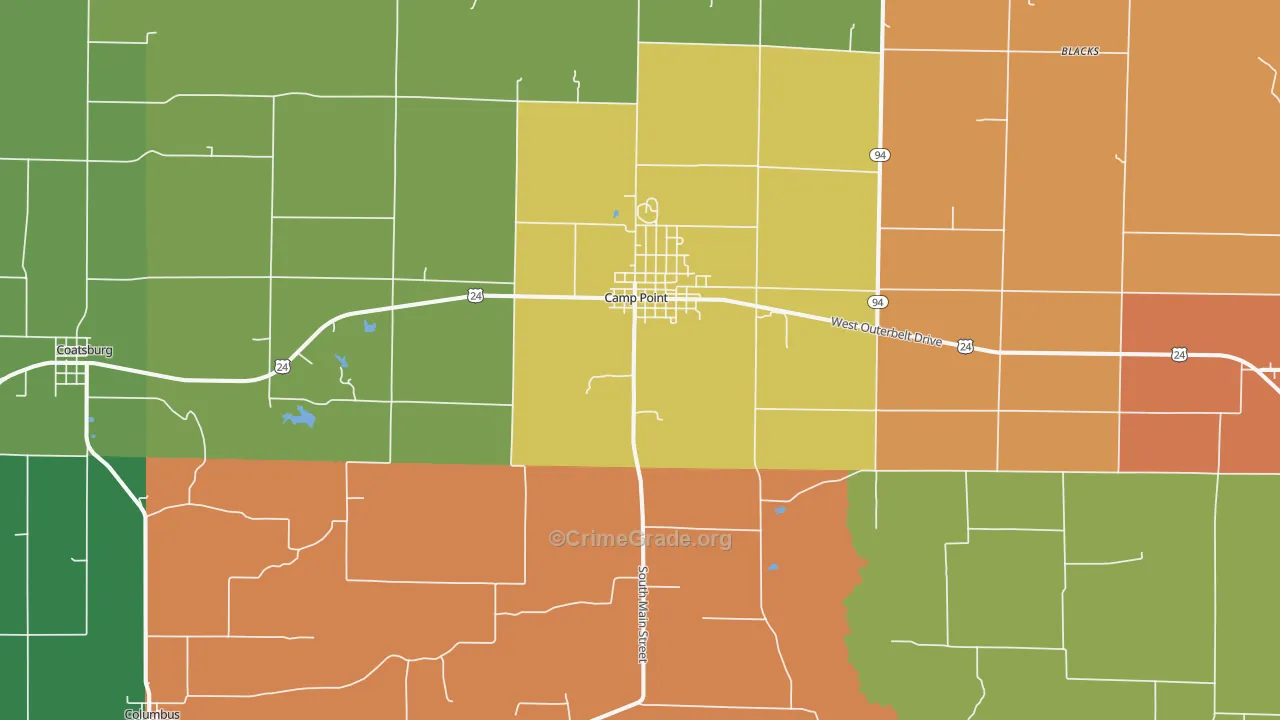 Camp Point, IL Map of Murder Rates