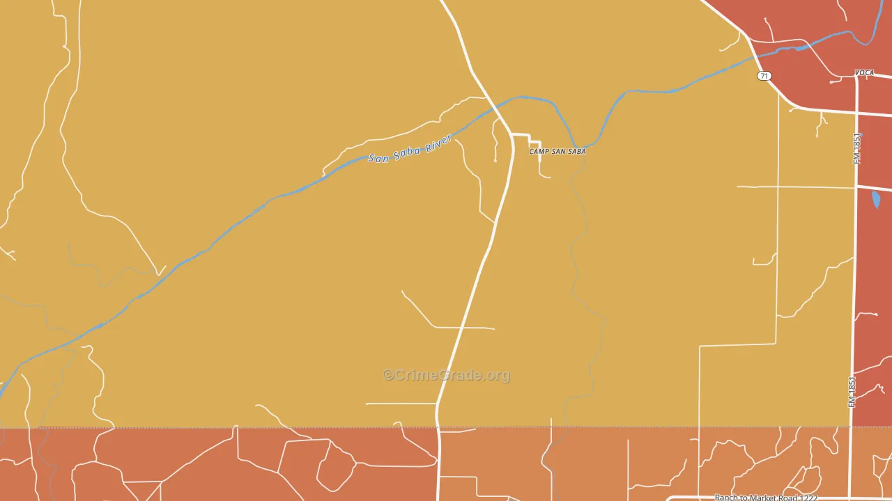 Camp San Saba, TX Map of Murder Rates