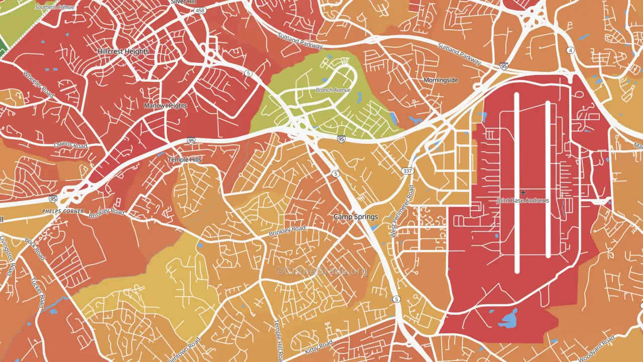 Camp Springs, MD Map of Murder Rates