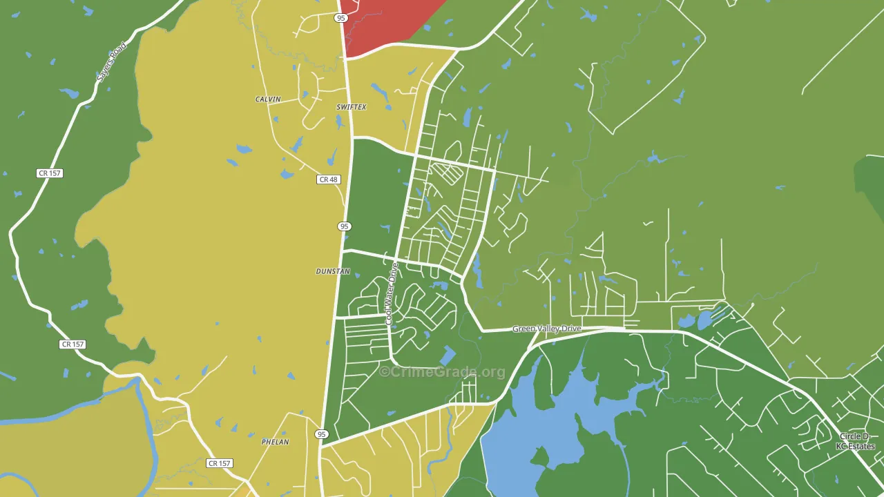 Camp Swift, TX Map of Murder Rates