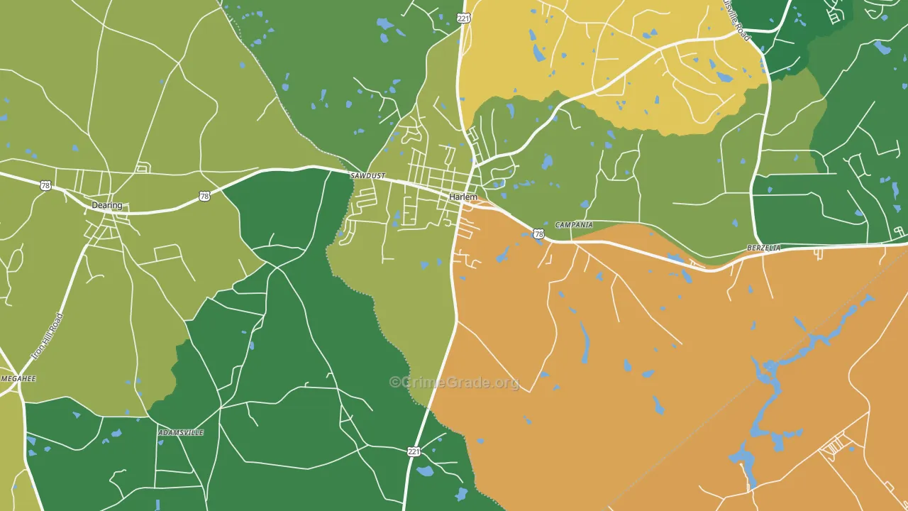 Campania, GA Map of Murder Rates