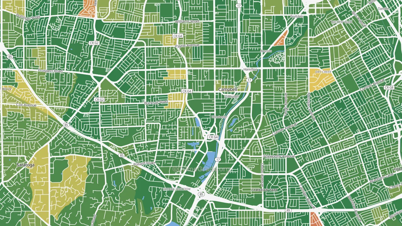 Campbell, CA Map of Murder Rates