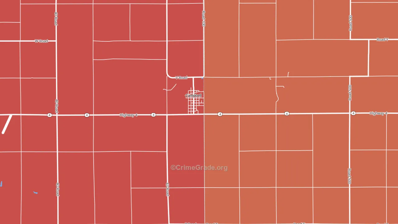 Campbell, NE Map of Murder Rates