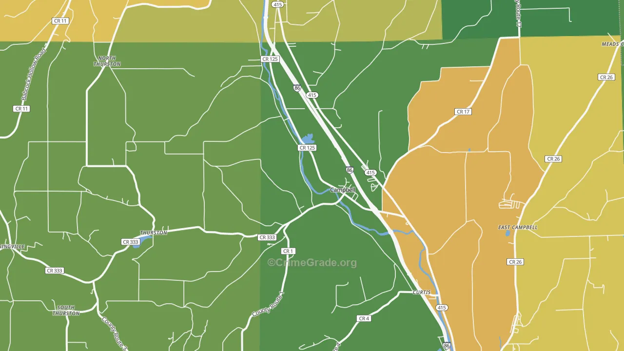 Campbell, NY Map of Murder Rates