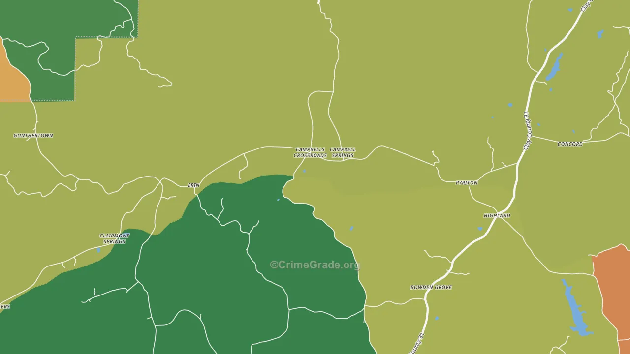 Campbells Crossroads, AL Map of Murder Rates