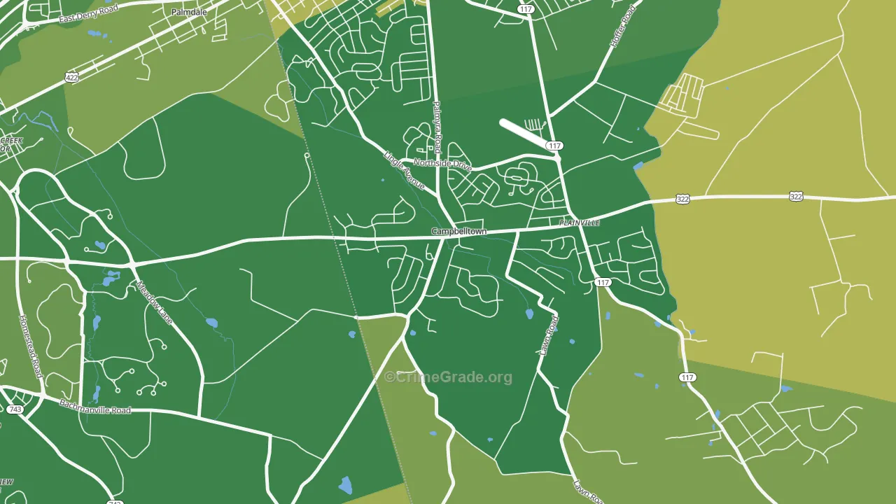 Campbelltown, PA Map of Murder Rates