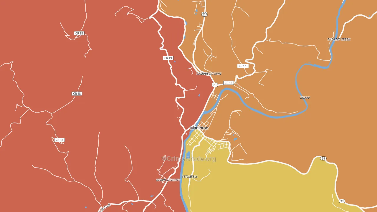 Campbelltown, WV Map of Murder Rates