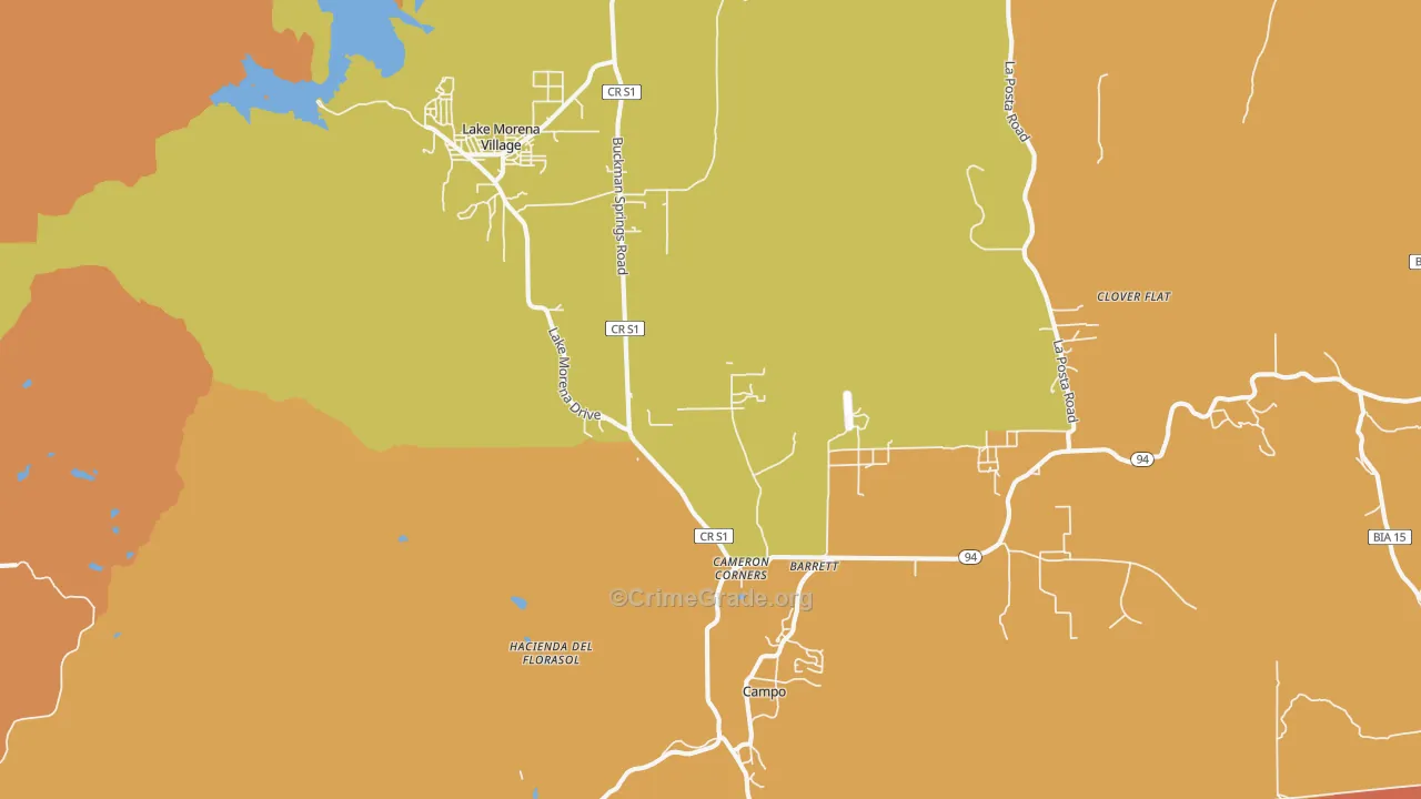 Campo, CA Map of Murder Rates