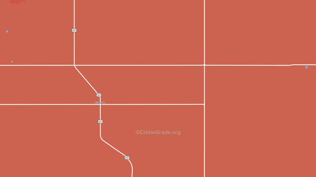 Campo, CO Map of Murder Rates