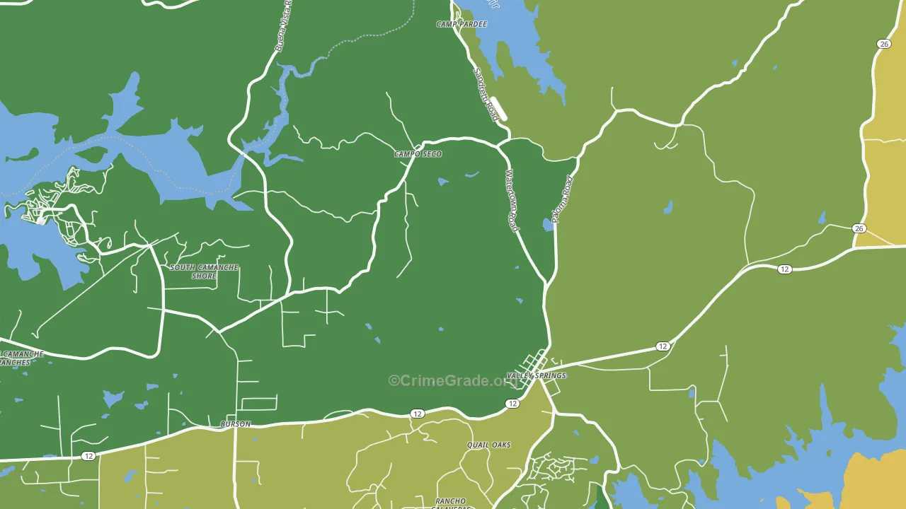 Campo Seco, CA Map of Murder Rates