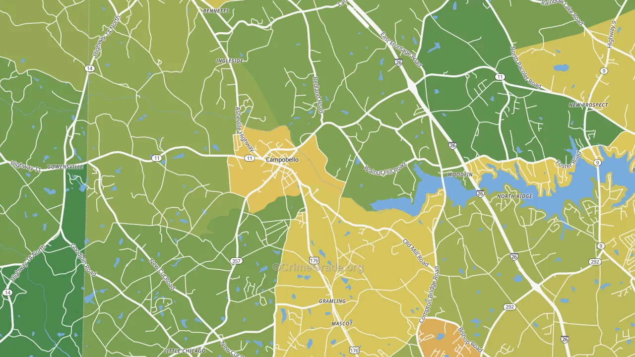 Campobello, SC Map of Murder Rates
