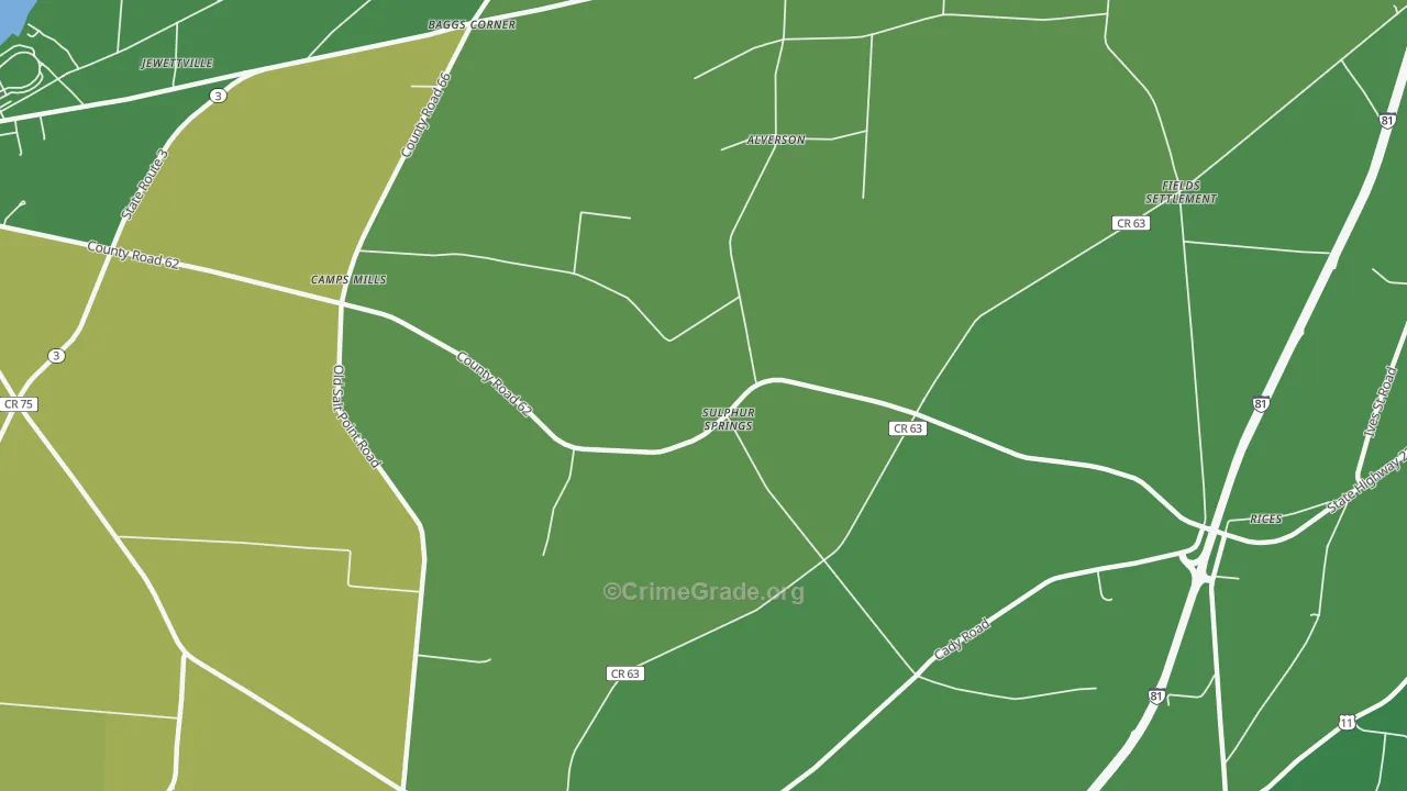 Camps Mills, NY Map of Murder Rates