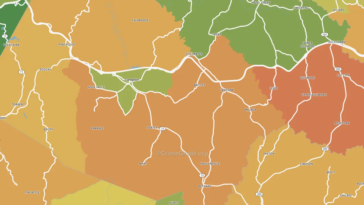Campton, KY Map of Murder Rates
