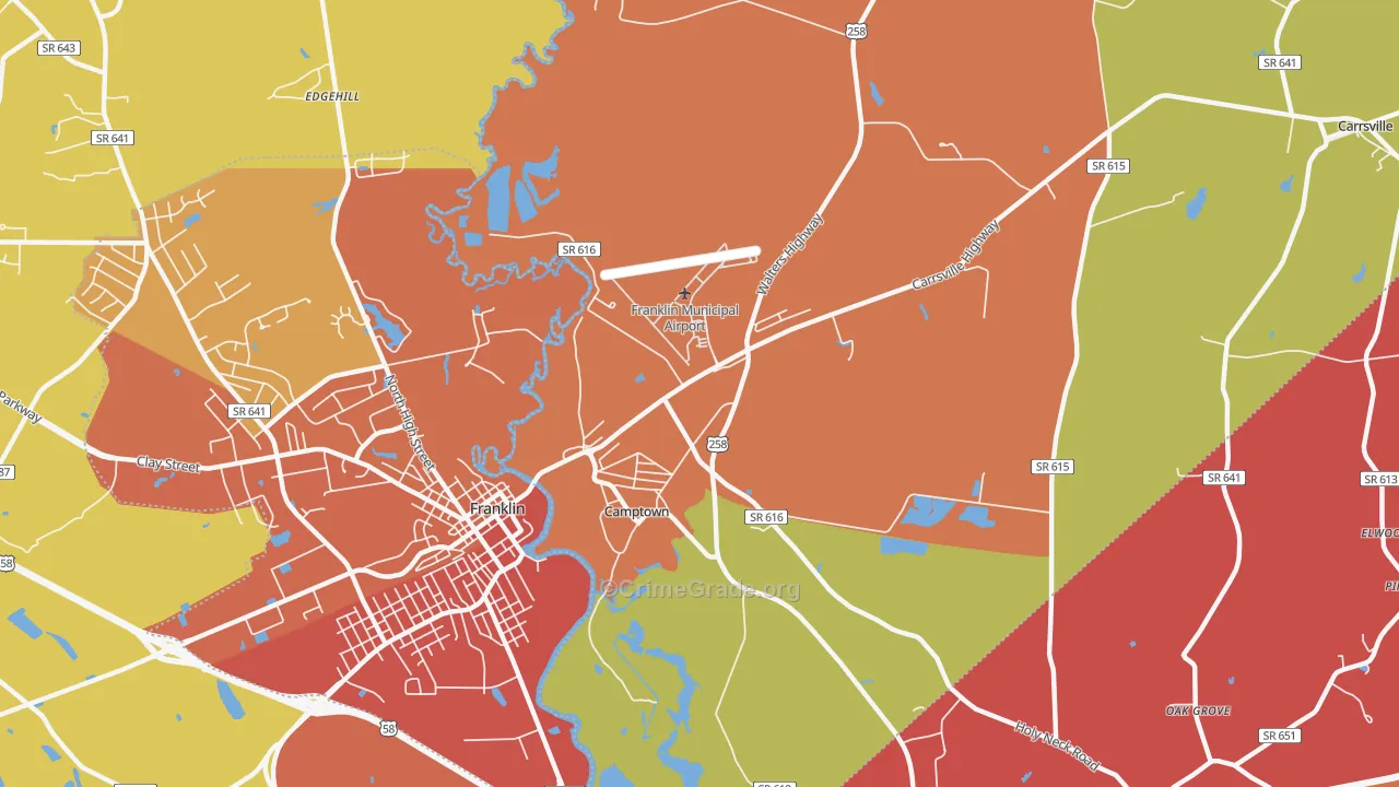 Camptown, VA Map of Murder Rates