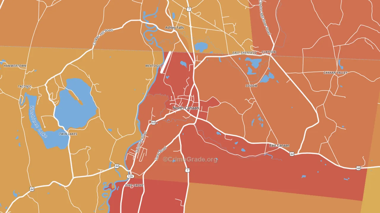Canaan, CT Map of Murder Rates