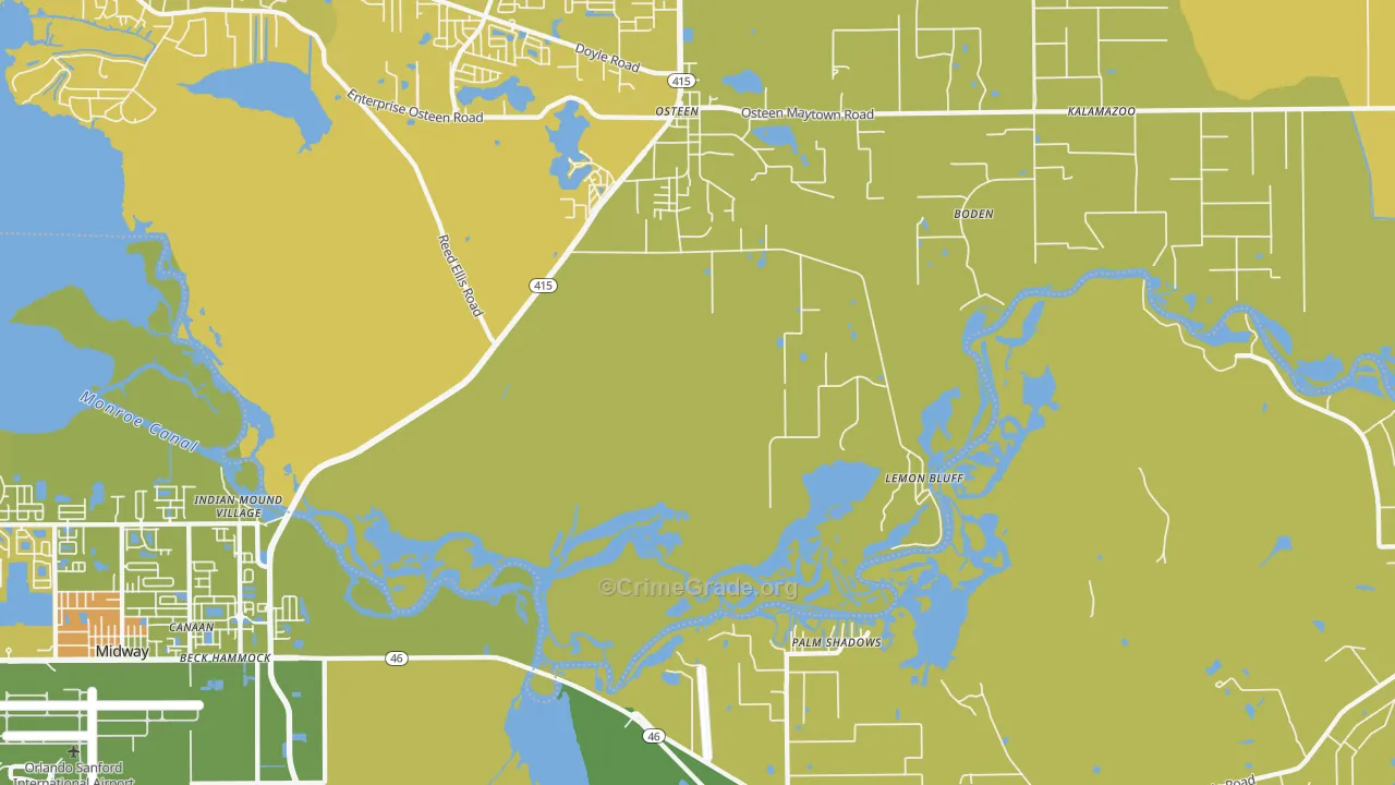 Canaan, FL Map of Murder Rates