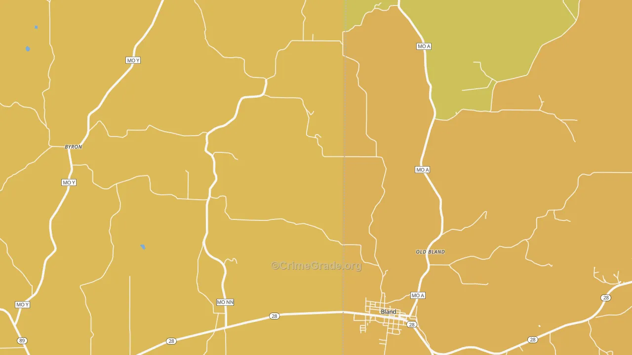Canaan, MO Map of Murder Rates
