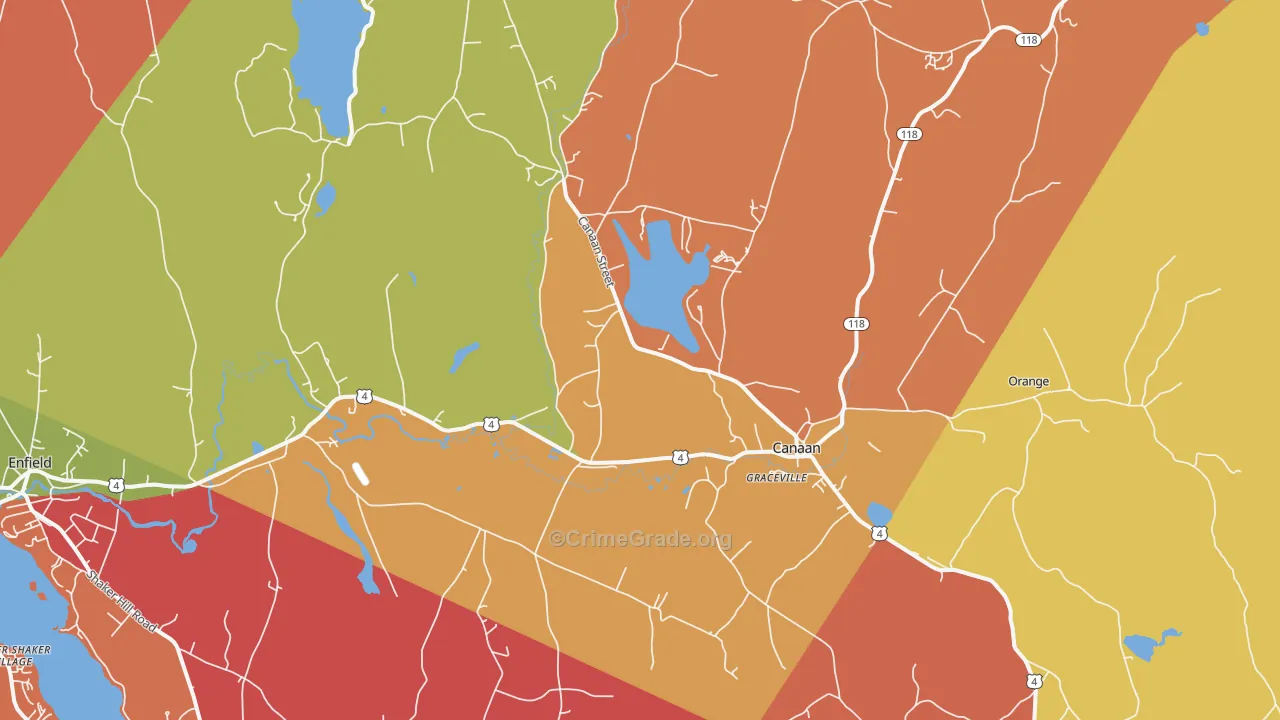Canaan, NH Map of Murder Rates