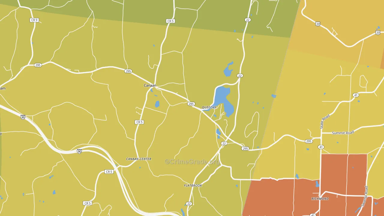 Canaan, NY Map of Murder Rates