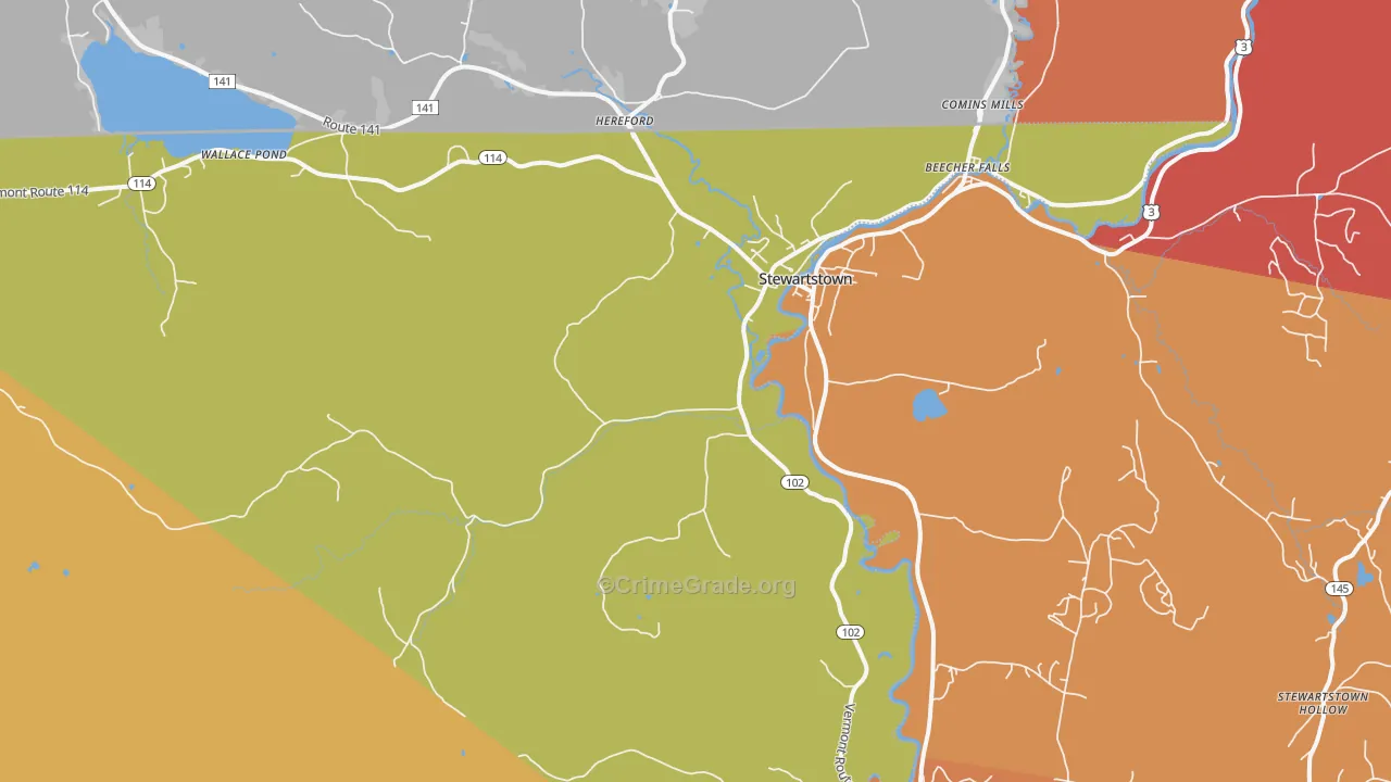 Canaan, VT Map of Murder Rates
