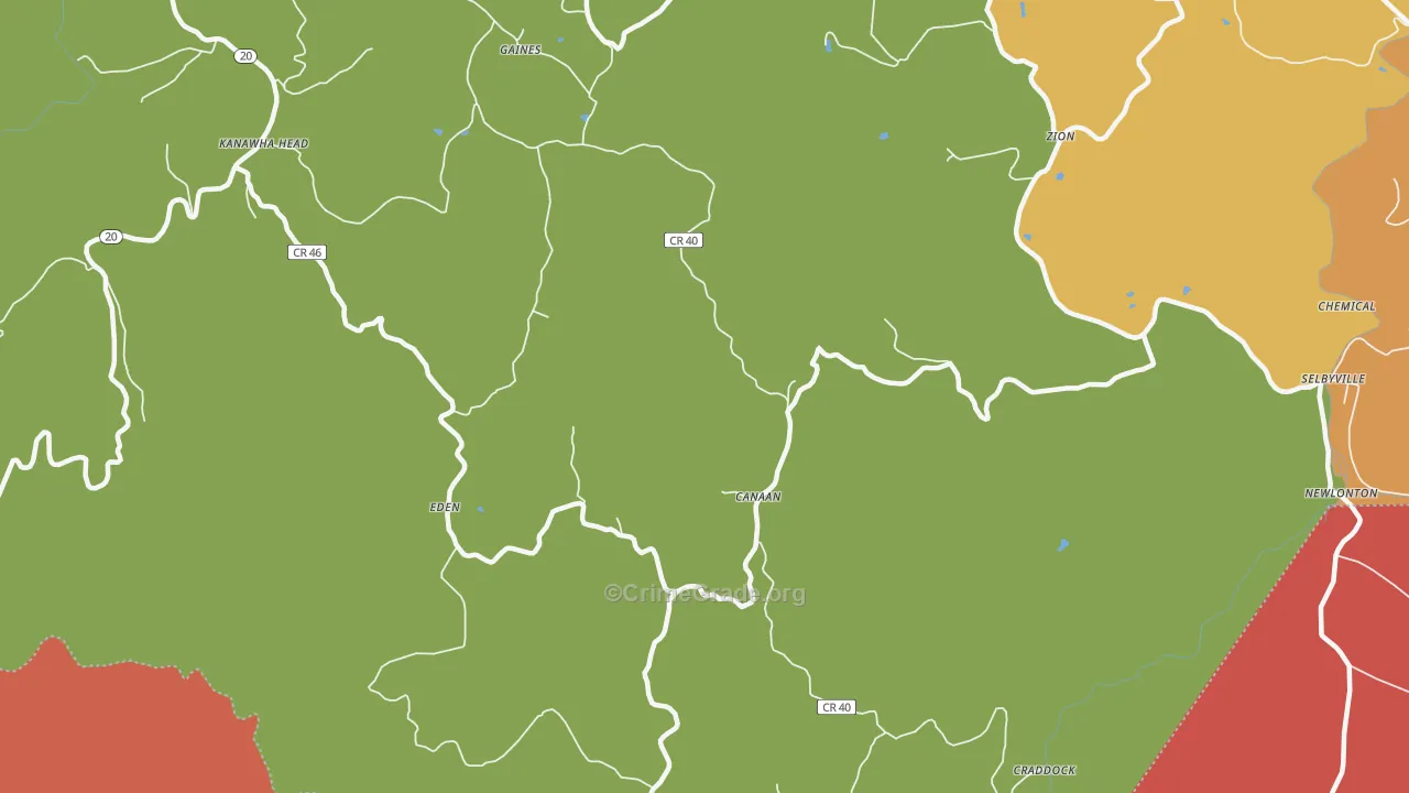 Canaan, WV Map of Murder Rates