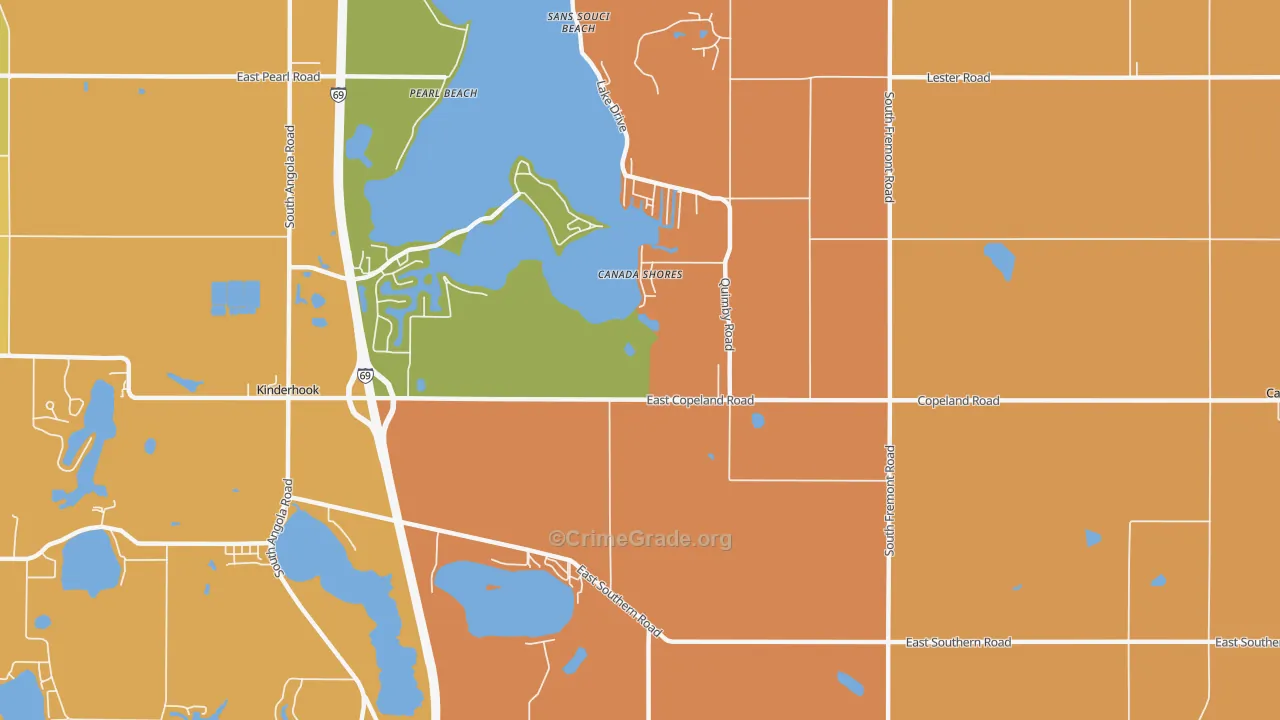 Canada Shores, MI Map of Murder Rates
