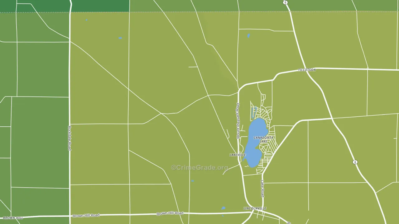 Canadohta Lake, PA Map of Murder Rates
