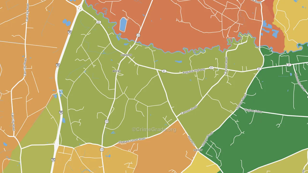 Canadys, SC Map of Murder Rates