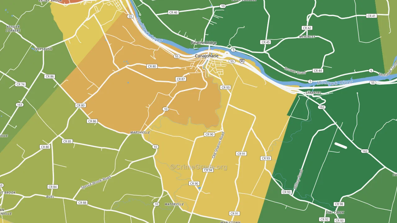 Canajoharie, NY Map of Murder Rates