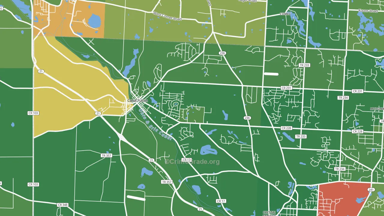 Canal Fulton, OH Map of Murder Rates