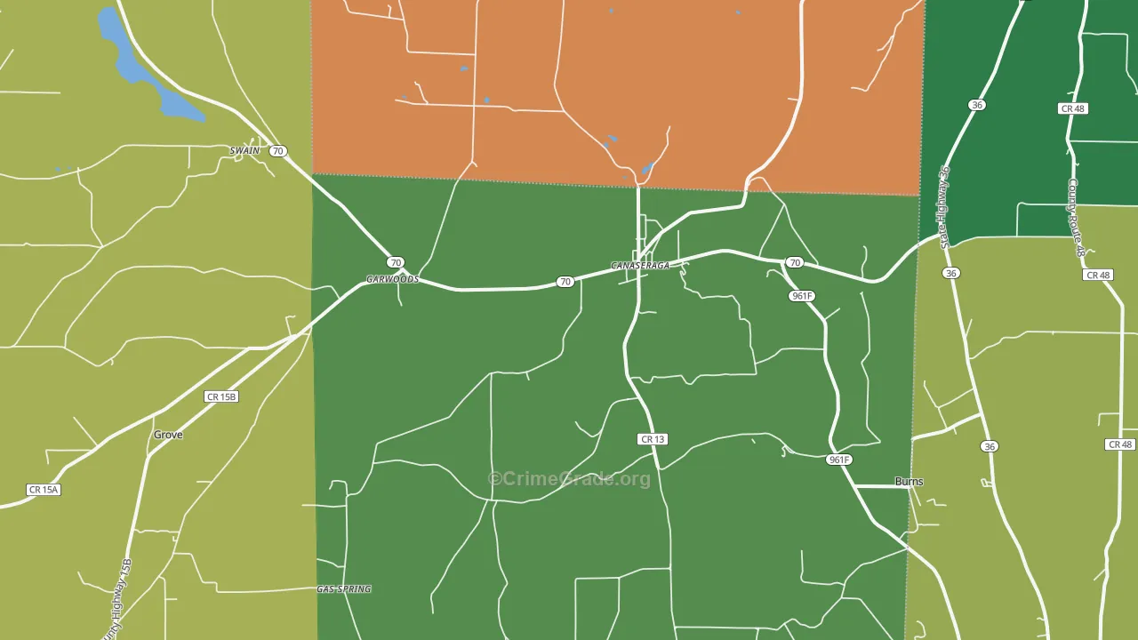 Canaseraga, NY Map of Murder Rates